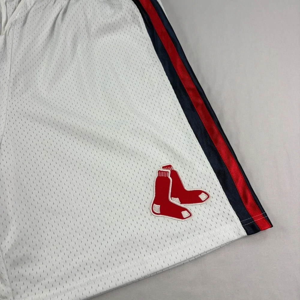 Vintage Boston Red Sox Shorts Mens XL White Athletic Gym Stretch‎ 90s MLB